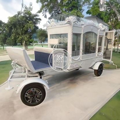 Picture of Funeral Buggy Electric Horse Hearse Manufacturer High Quality  White Black Chariot Horse Drawn Hearse