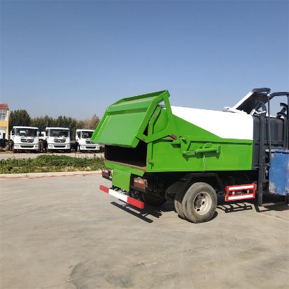 Picture of Large hanging bucket self dumping garbage transport vehicle with strong gravity Foton m3 hanging bucket garbage truck