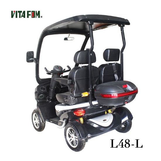 Picture of Hot Sale 1500W Double Seat Ebike 4 Wheel Electric Mobility Scooter City Electric Golf Cart With Roof